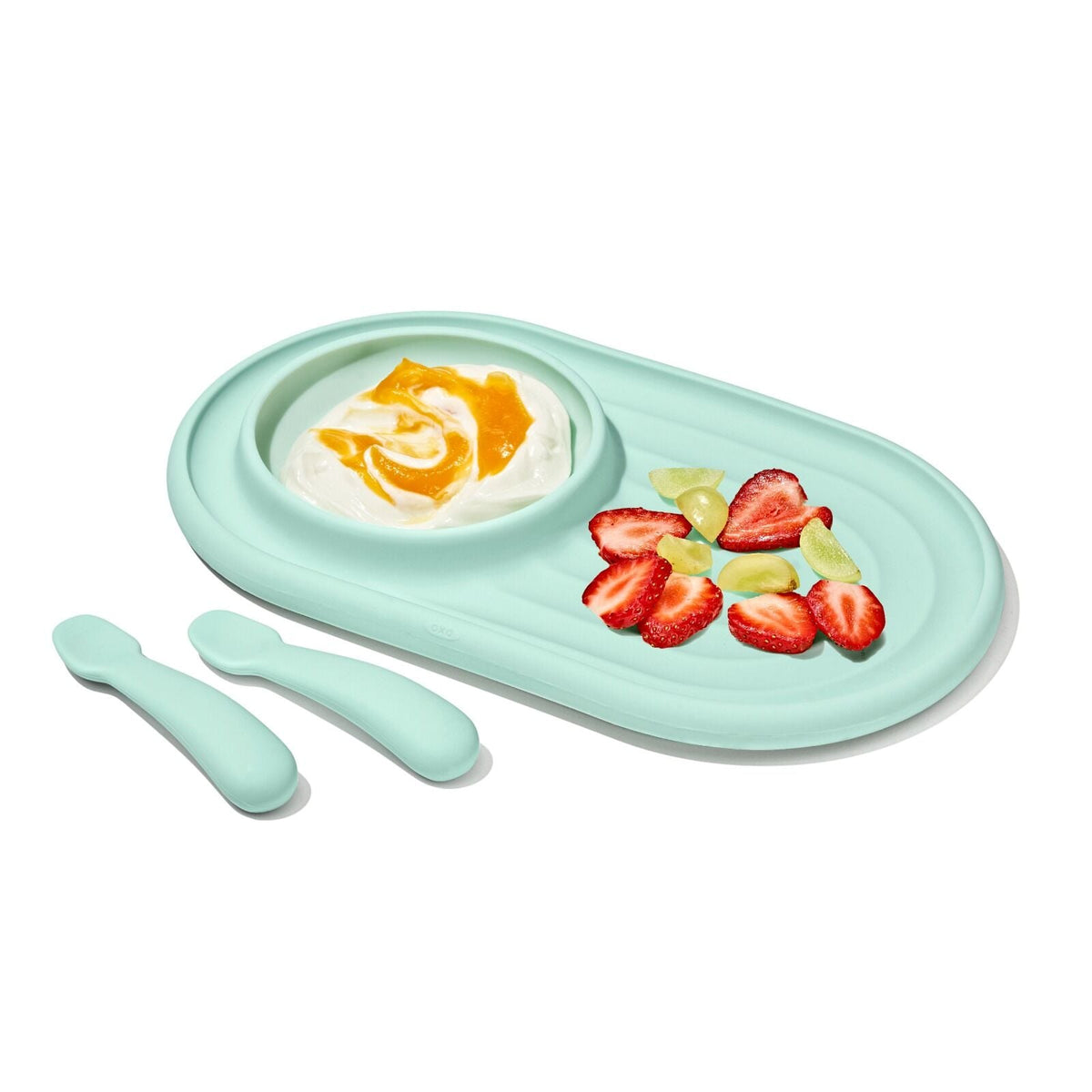 textured-suction-plate-and-spoons-set-3-piece-f1 tot_61177400_developmental-plate-2-spoon-set-opal_apdp_00_main.jpeg